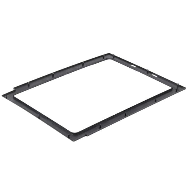 A black rectangular door gasket for a Solwave commercial microwave.