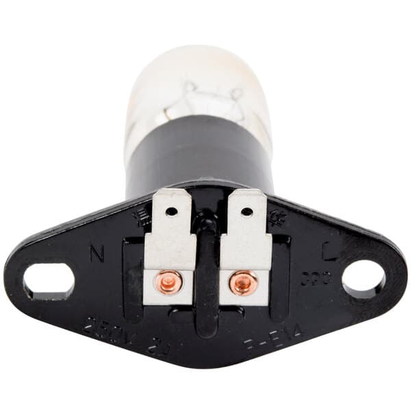 A black and white Solwave 20W light bulb.