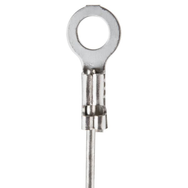 A silver metal Solwave HV diode with a round metal piece.