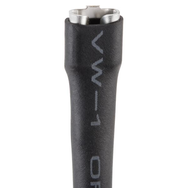 A close-up of a black Solwave HV diode with a silver end.