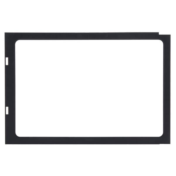 A black rectangular frame with a white background.