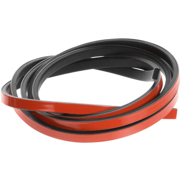 A black and red rubber basepan gasket.