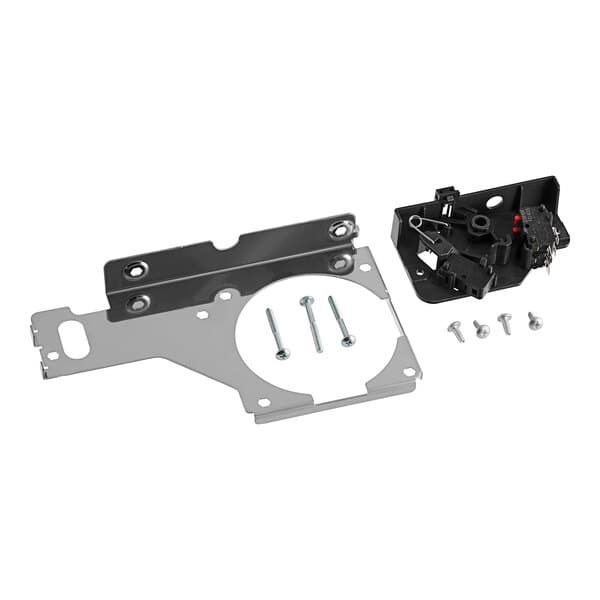 A Solwave metal frame with screws for a black plastic interlock door assembly.