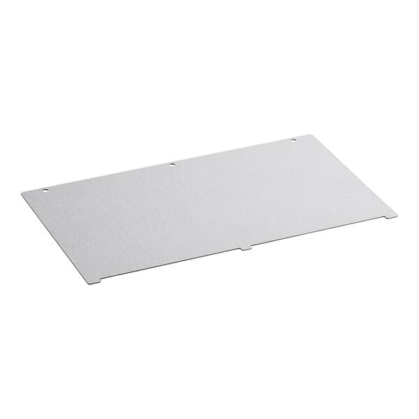 A white rectangular bottom splash shield with holes.