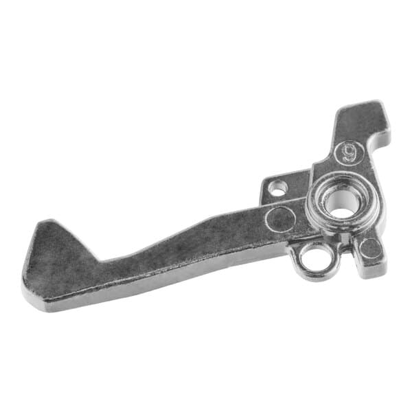 A metal door latch component for Solwave commercial microwaves.