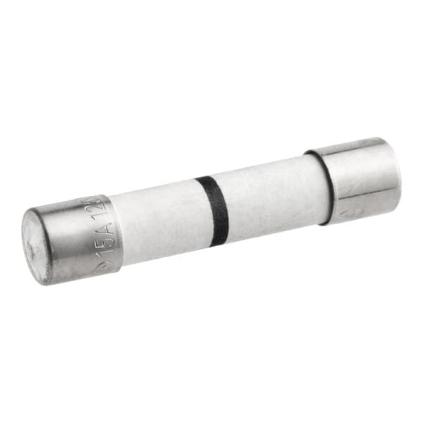 A cylindrical fuse with metal end caps and a white body, designed for use in commercial microwaves.