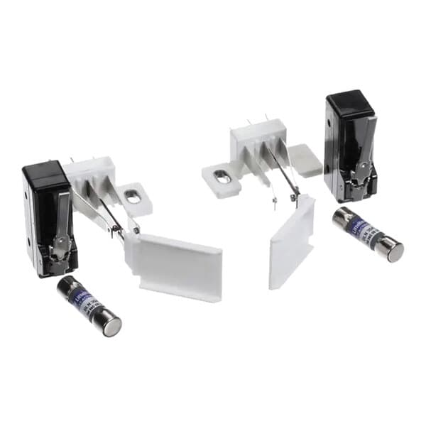 A group of electrical components for a Solwave commercial microwave with a close-up of a metal object and a tube.